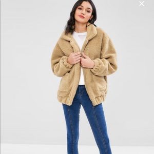 Zaful brown teddy bear jacket coat